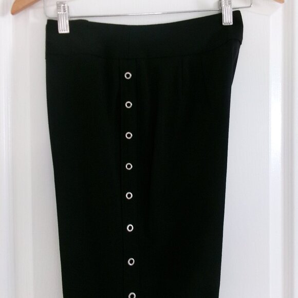 Apostrophe Black Rivet Straight Leg Pants Mid Rise 8 /6 Stretch Dress Pants - Picture 2 of 13